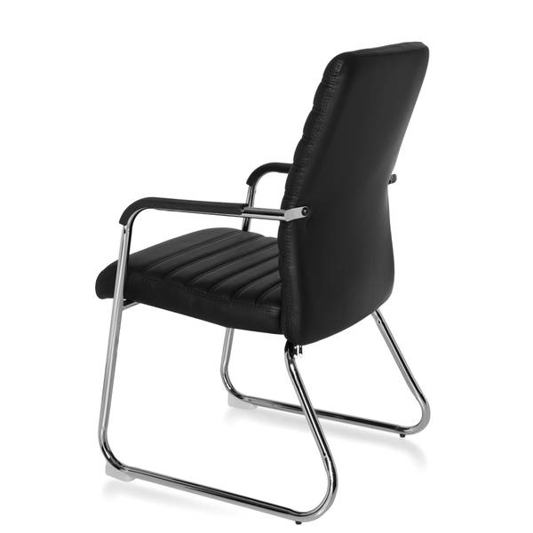 Esszimmerstuhl STEEL V Schwarz - Flachgewebe - Kunstleder - 46 x 96 x 55 cm