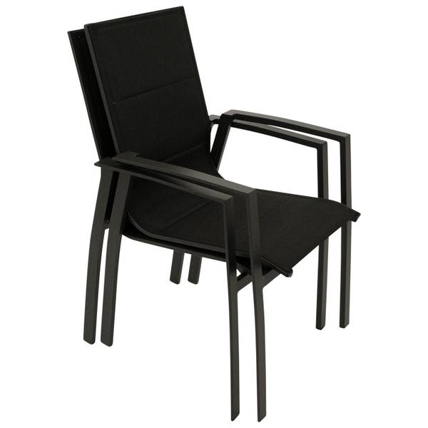 Garnitur FARO 9-teilig Schwarz - Grau - Aluminium - Sicherheitsglas - PVC - 100 x 75 x 240 cm
