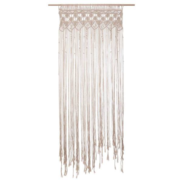Vorhang MACRAME Beige - Naturfaser - 90 x 1 x 200 cm