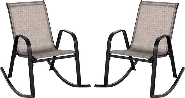 Schaukelstühle atmungsaktiv (2er Set) Braun - Textil - 62 x 86 x 91 cm