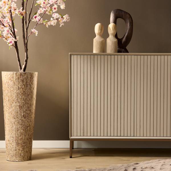 Sideboard MADISON Beige - Massivholz - 210 x 85 x 45 cm