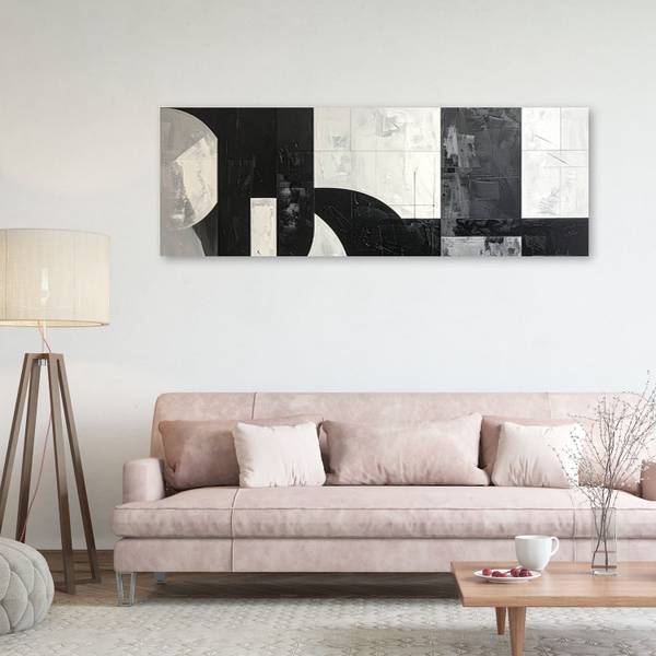 Canvas schilderij Abstracte vormen 90 x 30 cm