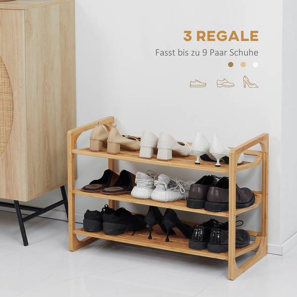Schuhregal 837-319V00ND Braun - Bambus - 33 x 51 x 76 cm