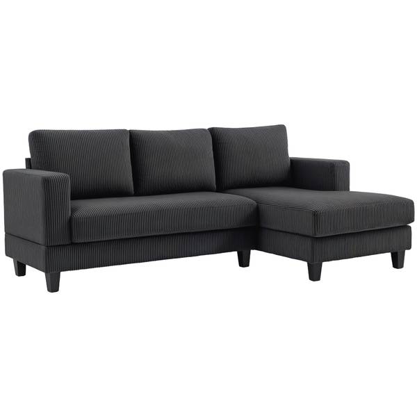 Ecksofa 83B-242V00CG Grau - Cord - 134 x 87 x 214 cm