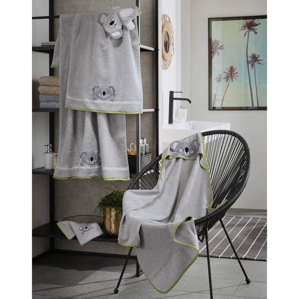 Kinder-Waschhandschuh 2-in1 202482 Grau - Textil - 15 x 1 x 28 cm