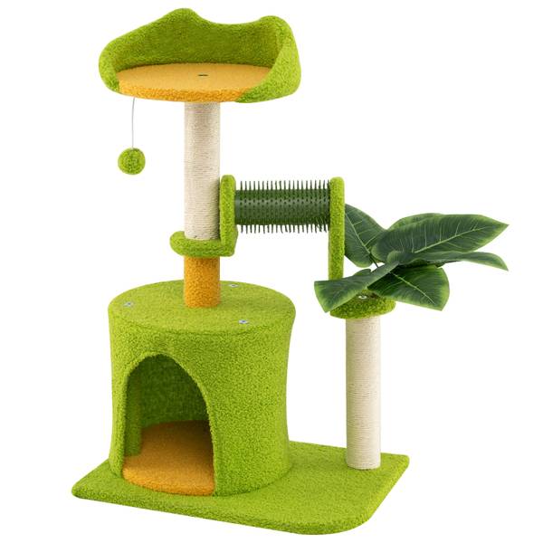 Katzenbaum BH32569SZDE Grün - Holzwerkstoff - 33 x 79 x 48 cm