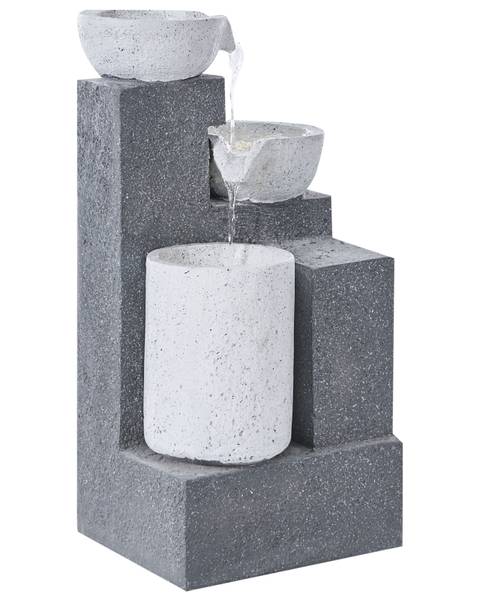 Gartenbrunnen NAGAMI Grau - Harz - 30 x 62 x 25 cm