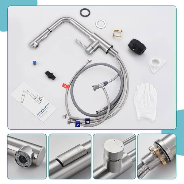 Niederdruck Armatur Küche KF171D Silber - Metall - 23 x 6 x 43 cm