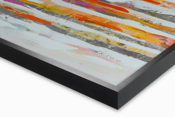 Acrylbild Handgemalt Nonfigurativ Aq Orange - Baumwollstoff - 60 x 60 x 4 cm