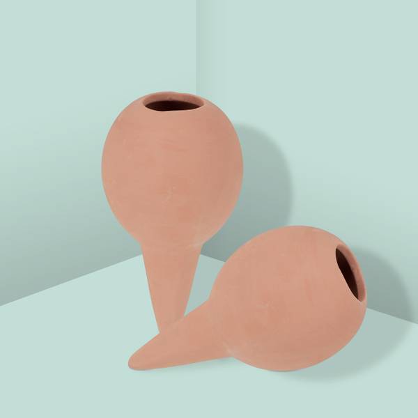 Waterdruppelaar 100 ml set van 6 bruin - keramiek - 6 x 12 x 6 cm