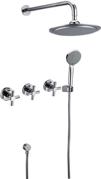 Duschkombination sc412 Silber - Messing - 30 x 30 x 40 cm