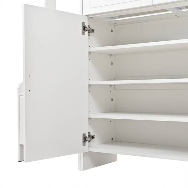 Schuhschrank-Set Eos Ⅰ Weiß - Holzwerkstoff - 125 x 165 x 32 cm