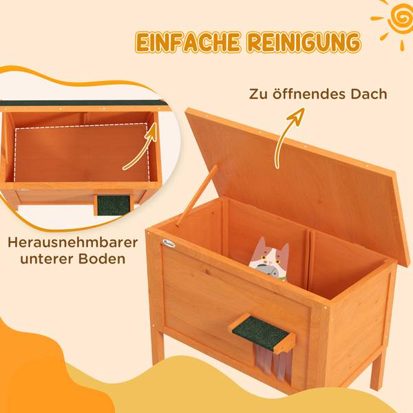 Katzenhaus CP65 Orange - Holzwerkstoff - 69 x 69 x 85 cm
