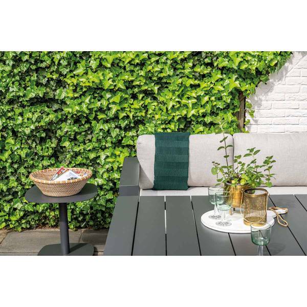 Loungetafel Malakka grijs - aluminium - 112 x 68 x 112 cm