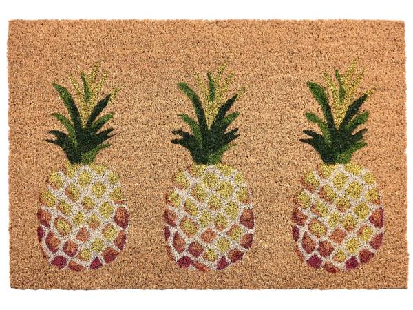 Fussmatte OZAMIZ Blau - Gelb - Naturfaser - 40 x 60 cm