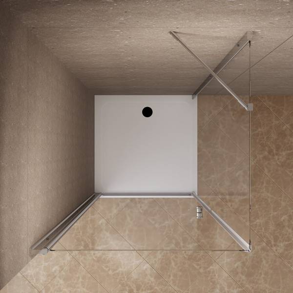 Duschtür 180° Drehtür mit Seitenwand 75 x 70 cm