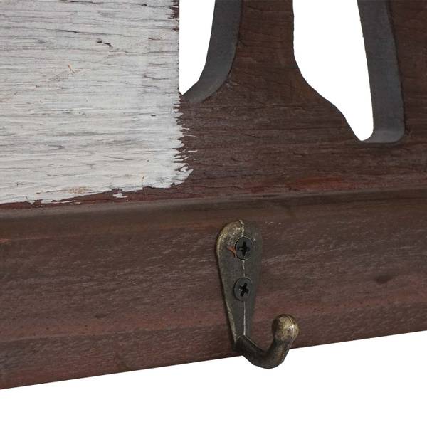 Vestaire murale A91 Family Marron - Bois manufacturé - Métal - En partie en bois massif - 18 x 63 x 4 cm