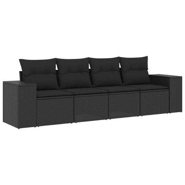 Loungeset 3035558-1 set van 4 zwart