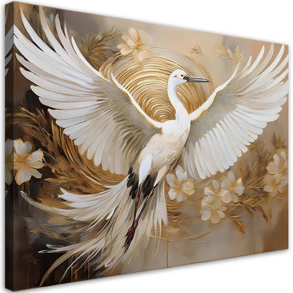 Wandbild vögel abstraktion blumen 90 x 60 cm