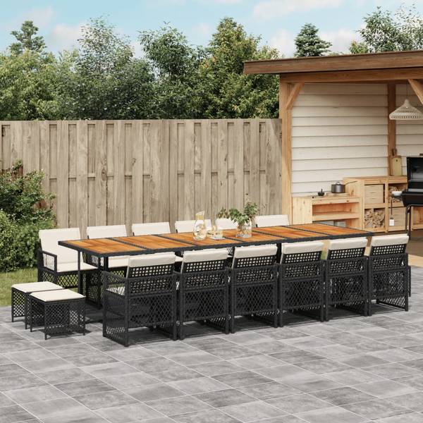 Garten-Essgruppe 3033274-7 (17-teilig) Schwarz - Creme