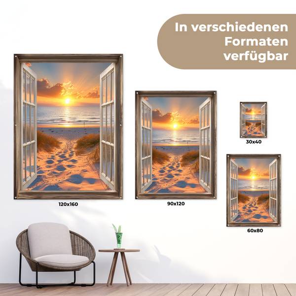 GARTENPOSTER Abendstrand 120 x 160 cm
