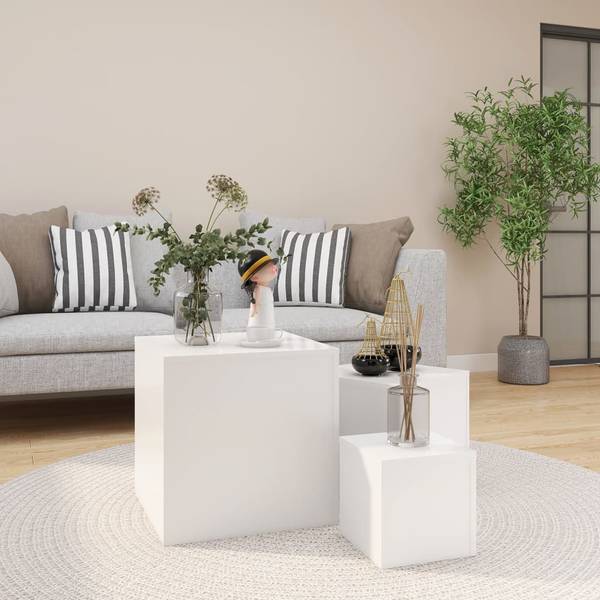 Beistelltische M663855 Weiß - Holzwerkstoff - 45 x 45 x 45 cm