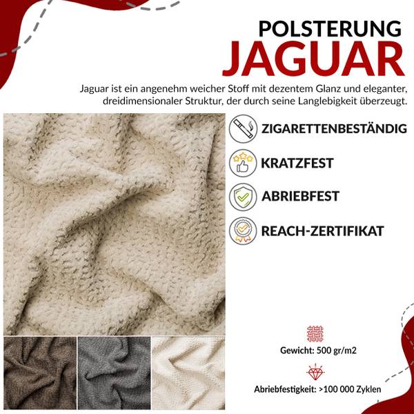 Boxspringbett JAGUAR Weiß - H4 - Liegefläche Breite: 140 cm