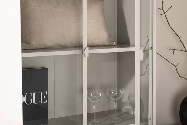 Vitrinenschrank Piring Beige - Metall - 90 x 190 x 40 cm