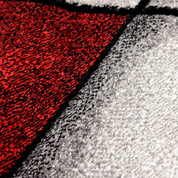 Tapis géométrique et asymétrique Rouge - Textile - 80 x 2 x 150 cm