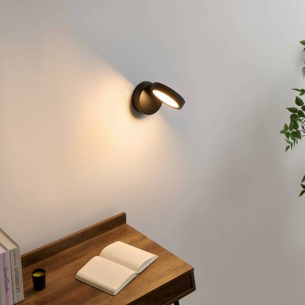 Wandleuchte Kechia Schwarz - Metall - 10 x 9 x 15 cm