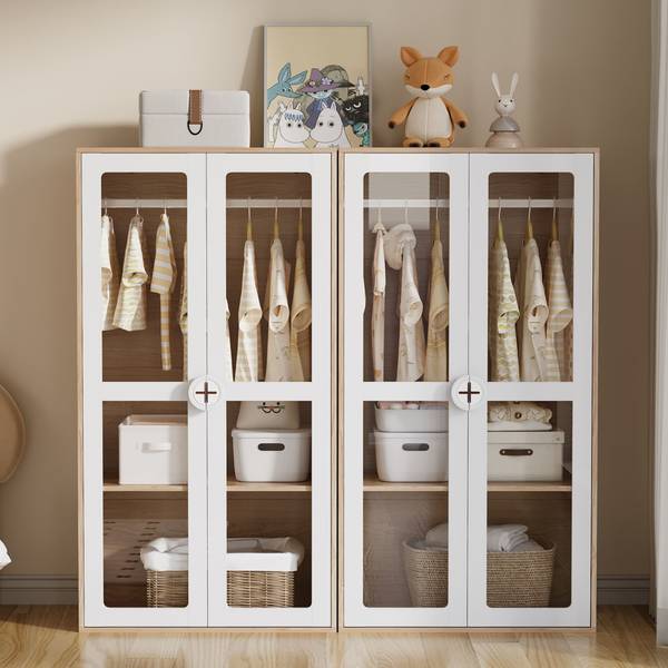 Armoire pour enfants LucyGlass Ⅲ Marron - Bois manufacturé - 50 x 150 x 160 cm