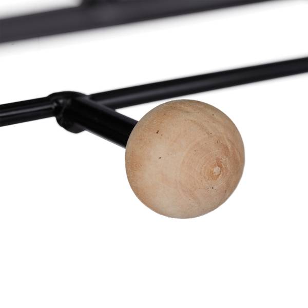 Étagère murale avec portemanteaux Noir - Marron clair