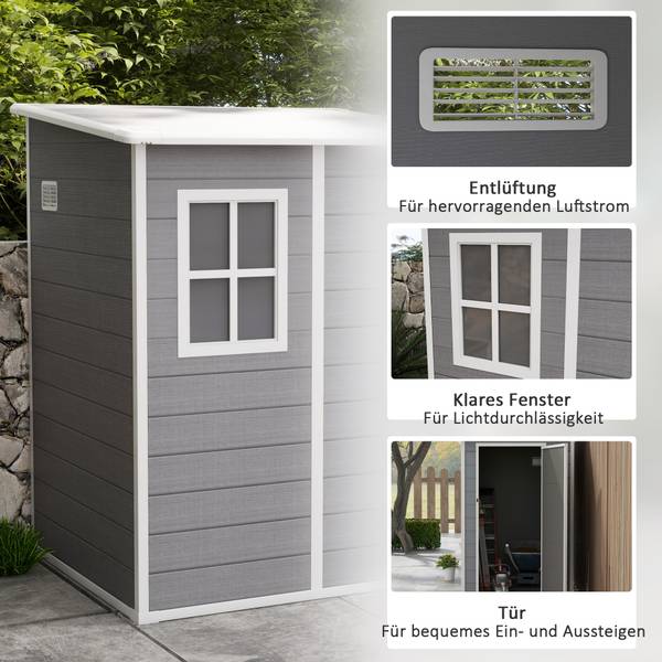 Gartenhaus 845-952V00GY Grau - Aluminium - 149 x 192 x 122 cm