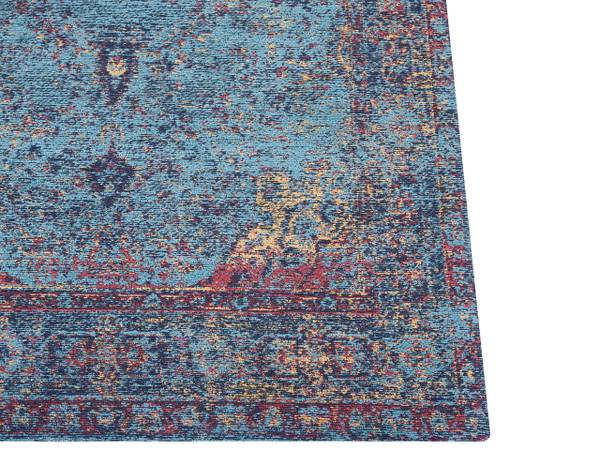 Teppich KANSU Beige - Blau - Rot - Naturfaser - 160 x 1 x 230 cm