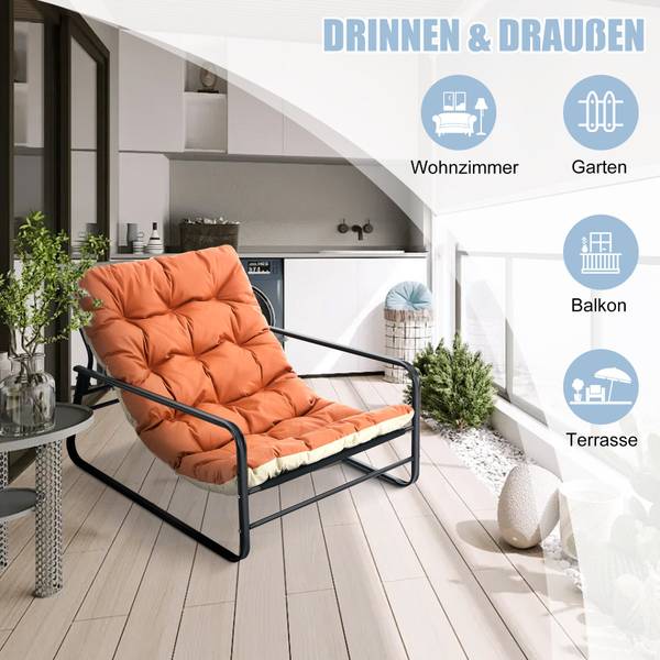 Sessel Loungesessel 2707864 Orange - Massivholz - 118 x 84 x 92 cm