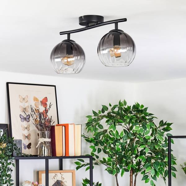 Deckenleuchte Cesaro Grau - Metall - 100 x 40 x 100 cm