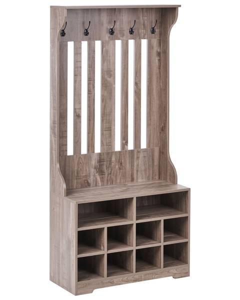 Schoenenkast DENILIQUIM bruin - plaatmateriaal op houtbasis - 80 x 170 x 35 cm