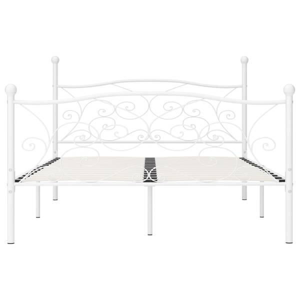 Bettgestell mit Lattenrost X428 Weiß - Metall - 129 x 105 x 211 cm