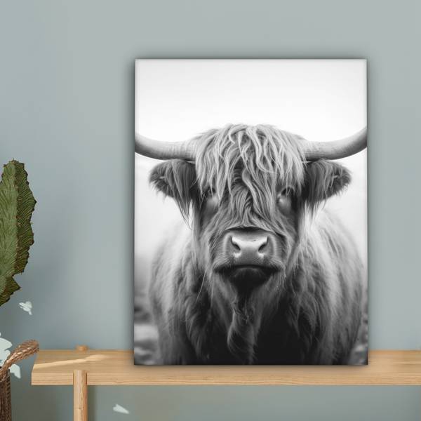 CANVAS SCHILDERIJ Schotse hooglander 30 x 40 cm