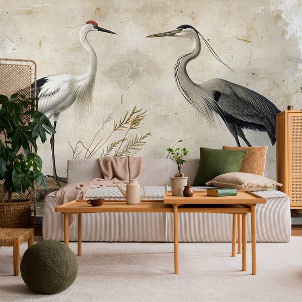 Fototapete Vögel Kranich Reiher Fluss 500 x 350 x 350 cm