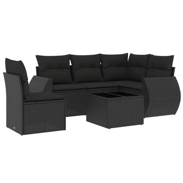 Garten-Lounge-Set 3034451-2 (6-teilig) Schwarz