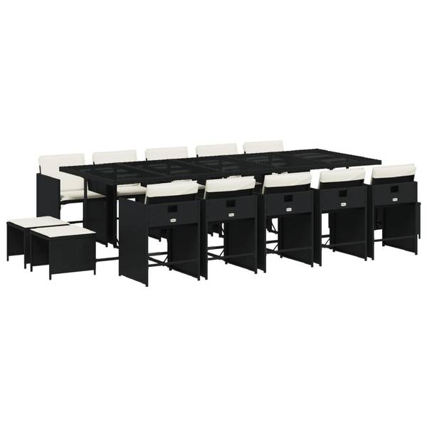 Garten Essgruppe 3043040-4 (15-teilig) Schwarz - Creme