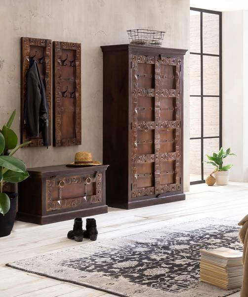 ALMIRAH Schrank Braun - Massivholz - 100 x 180 x 45 cm