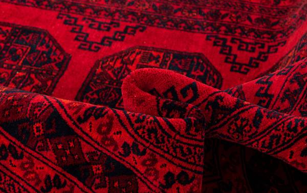 Vloerkleed Afghan XXI rood - wol - 127 x 1 x 215 cm