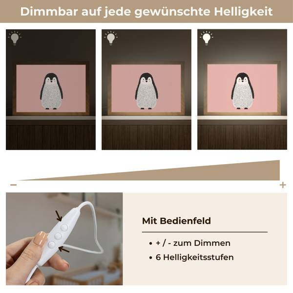 NACHTTISCHLAMPE Pinguin 30 x 20 cm - Durchmesser: 32 cm