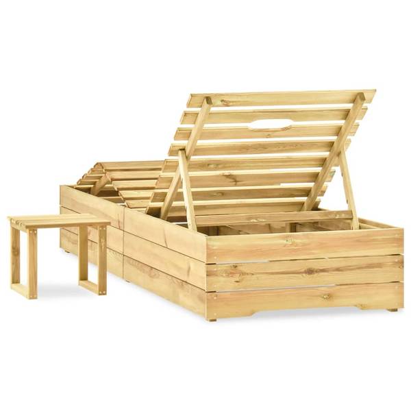Gartenliege 315403 Braun - Kiefer - 90 x 75 x 198 cm