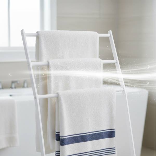 Porte-serviettes sur pied Blanc