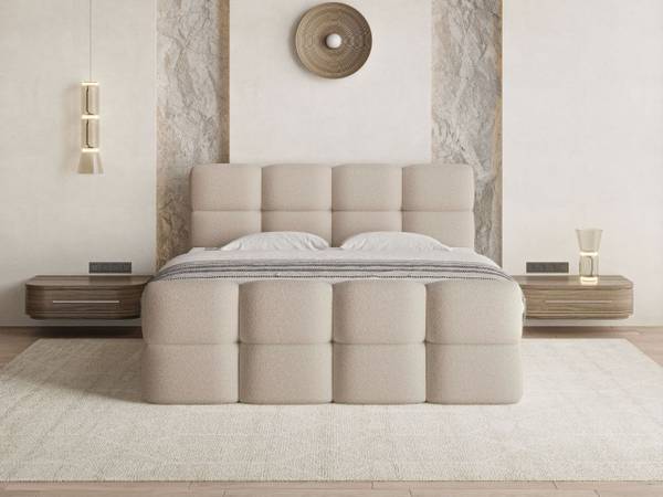 Boxspringbett RIVON Beige - Liegefläche Breite: 180 cm
