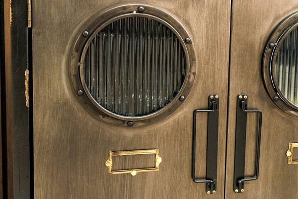 Sideboard NAUTILUS Schwarz - Braun - Grau - Kristallglas - 105 x 79 x 32 cm