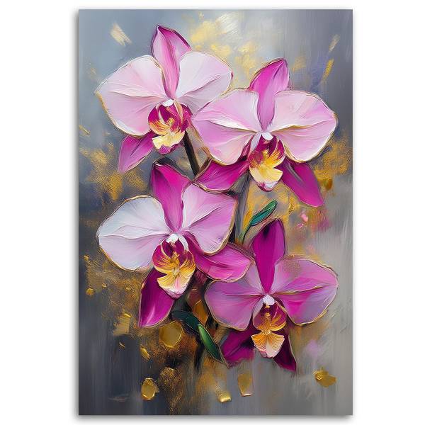 Canvas schilderij Bloemen 60 x 90 cm